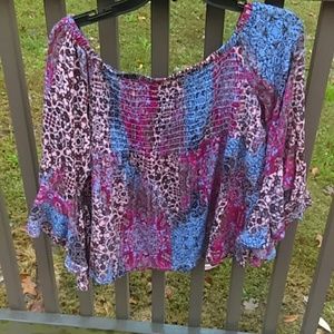Avon Off Shoulder multi colored shirt